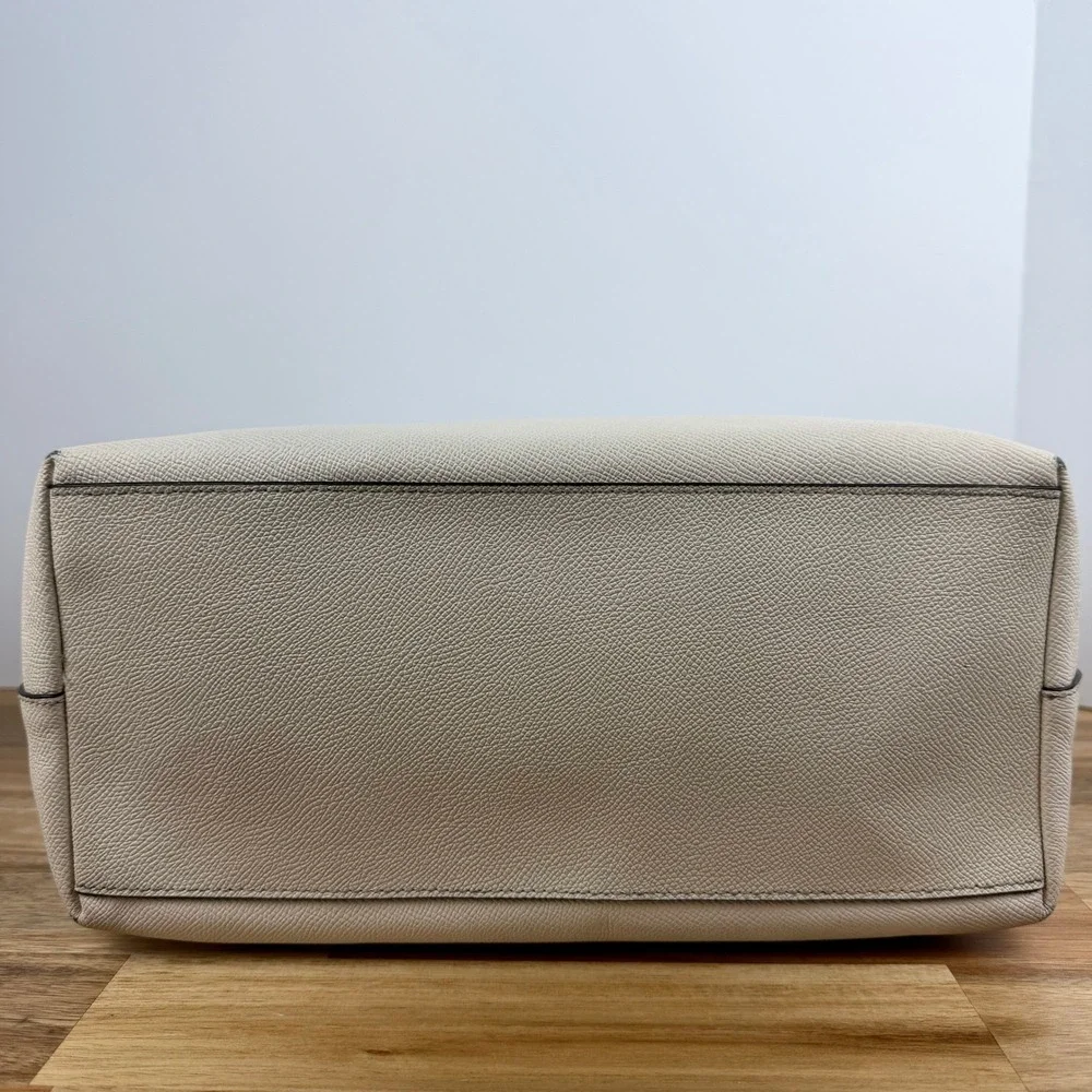 Coach City Tote Chalk White Crossgrain Leather Zip Top Shoulder Bag F58846
